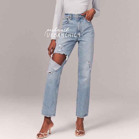ABERCROMBIE 90s Ultra High Rise Straight Jean 24 - Picture 3 of 15